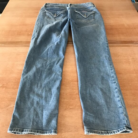 Hudson Icy Blue Jeans Women 10 Blue Mid Rise Flap Pocket Medium Wash Stretch - Picture 2 of 15